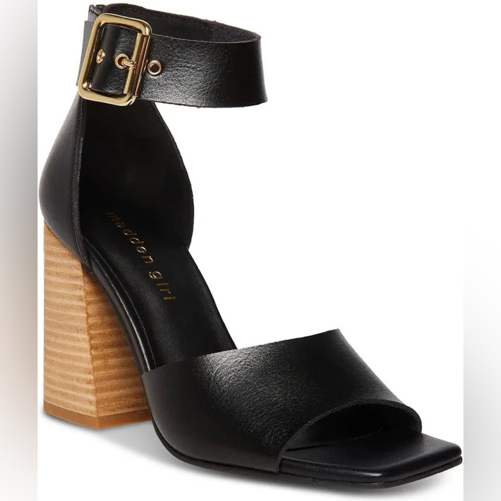 Madden Girl Reveall Womens Faux Leather Ankle Strap Block Heels